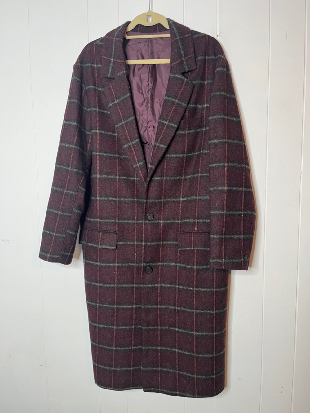 ASOS Bolongaro Trevor Oversized Checked Trench Coat Men's Medium